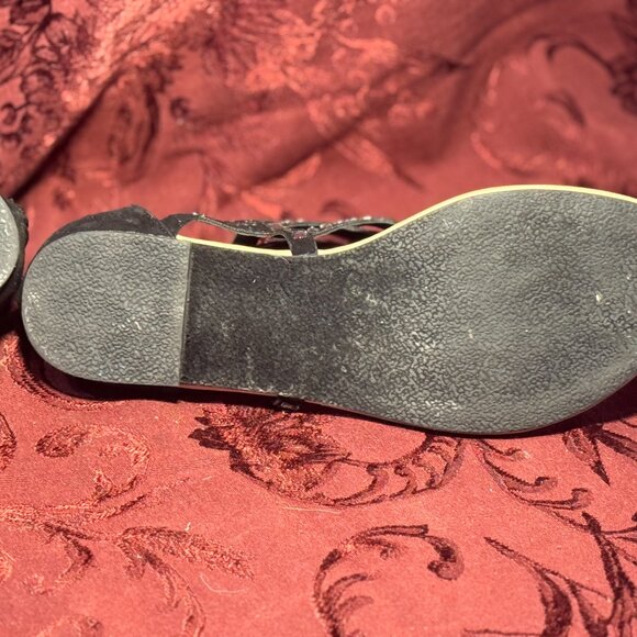 JustFab Ettie Sandal Black Gladiator Style Lots of Bling! Size 7.5 - Picture 4 of 4